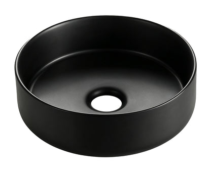 Wiesbaden colosso waskom rond 36 x 12 cm keramiek mat zwart