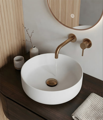 Wiesbaden colosso waskom rond 36 x 12 cm keramiek mat wit