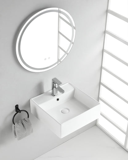 Larx waskom 38,5 x 38,5 x 13 cm keramiek glans wit