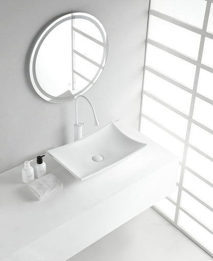 Scala waskom rechthoekig 56 x 37 x 10,5 cm keramiek glans wit