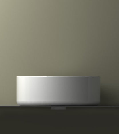 Wiesbaden Link waskom rond 40 x 12 cm keramiek glans wit