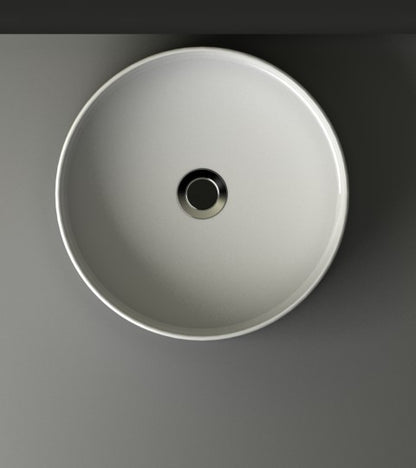 Wiesbaden Link waskom rond 40 x 12 cm keramiek glans wit