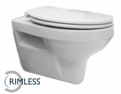 Xellanz Trevi wandcloset rimless met Ultimo 3.0 toiletzitting softclose en quick release glans wit