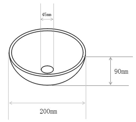 Consilio waskom rond 20 x 9 cm keramiek mat wit