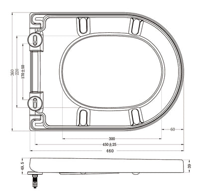 Vesta toiletzitting softclose en quick release mat zwart