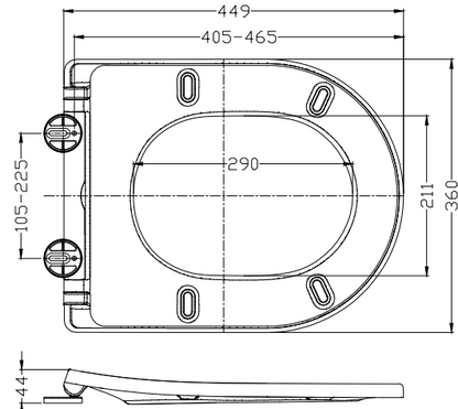 Shade slim toiletzitting softclose en quick release mat grijs