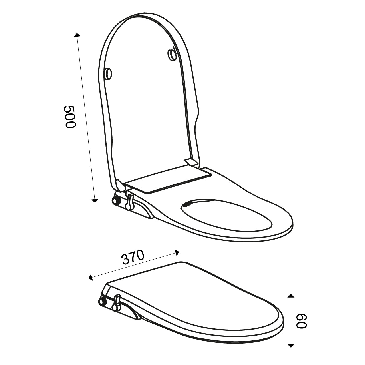 Luxiseat toiletzitting softclose met bidet functie glans wit