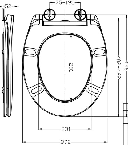 Ultimo 3.0 toiletzitting softclose en quick release mat wit