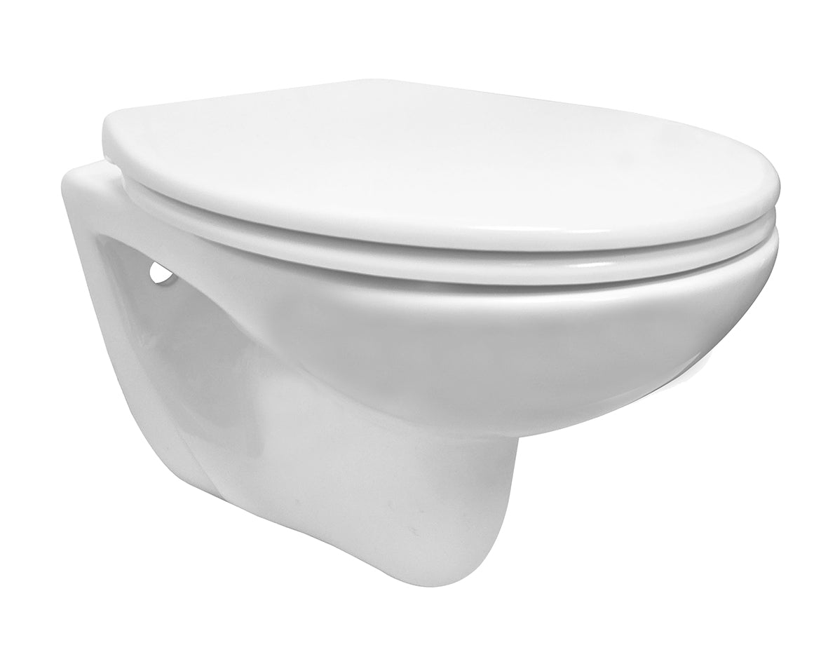 Neptunus 2.0 wandcloset rimless met Neptunus 2.0 toiletzitting glans wit