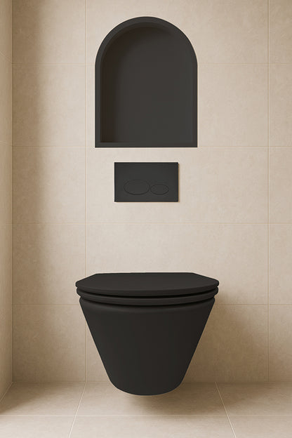 Demis inbouwnis ovaal 30 x 45 x 10 cm mat zwart