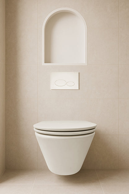 Demis inbouwnis ovaal 30 x 45 x 10 cm mat wit