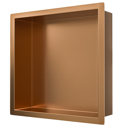 Demis inbouwnis 30 x 30 x 10 cm geborsteld brons koper PVD