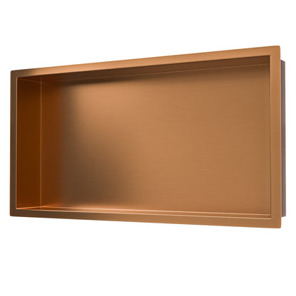 Demis inbouwnis 30 x 60 x 10 cm geborsteld brons koper PVD