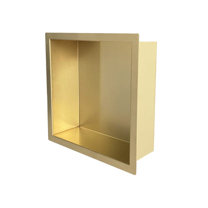 Demis inbouwnis 30 x 30 x 10 cm geborsteld messing PVD