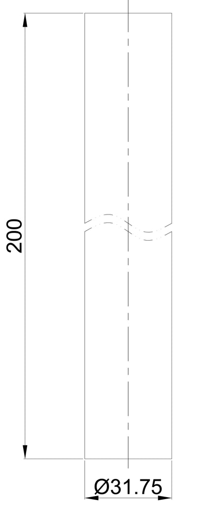 UniMatch muurbuis 32mm lengte 200mm chroom
