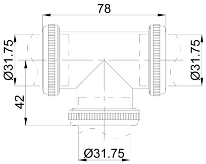 UniMatch buisverbinder T-stuk 32 mm chroom