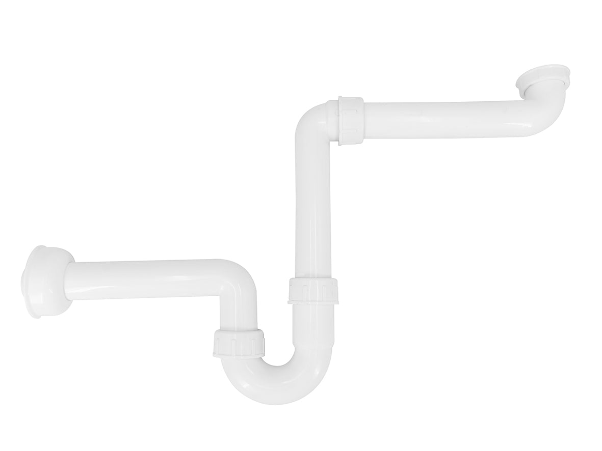 Ruimtebesparende sifon voor gootsteen/wastafel 1 1/2" x 40 mm