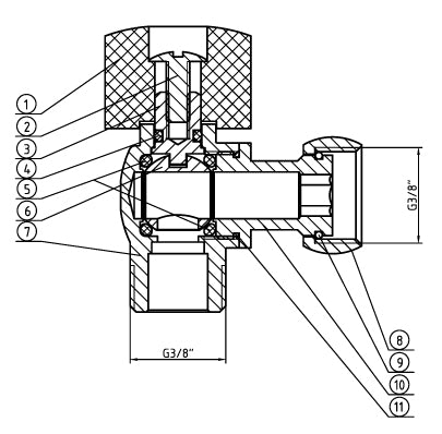 Hoekstopkraan 3280 3/8x3/8 chroom