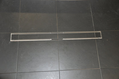Tegelrooster voor douchegoot 110 x 7 cm RVS