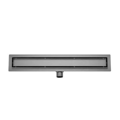 Douchegoot met flens en tegelrooster 70 x 7 cm gunmetal PVD
