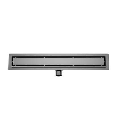 Douchegoot met flens en tegelrooster 70 x 7 cm gunmetal PVD