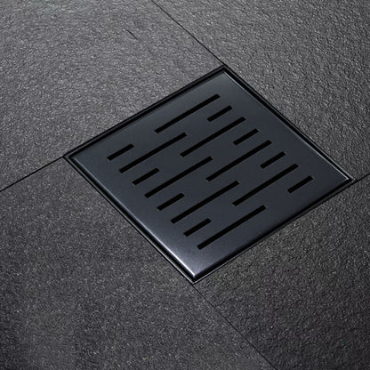 Doucheput met flens en zijuitlaat 15x15 cm mat zwart