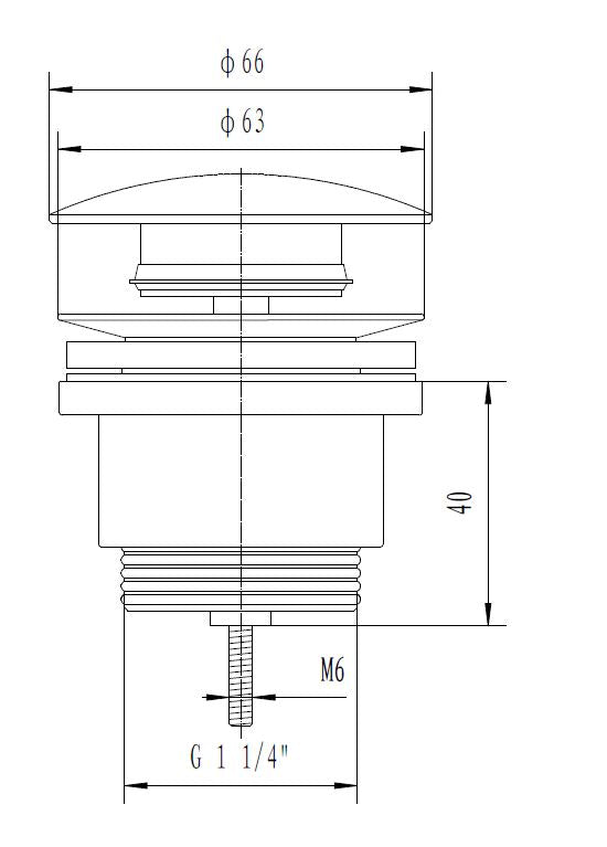 Eco clickwaste afvoerplug 5/4" chroom