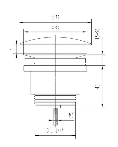 Eco open afvoerplug 5/4" chroom