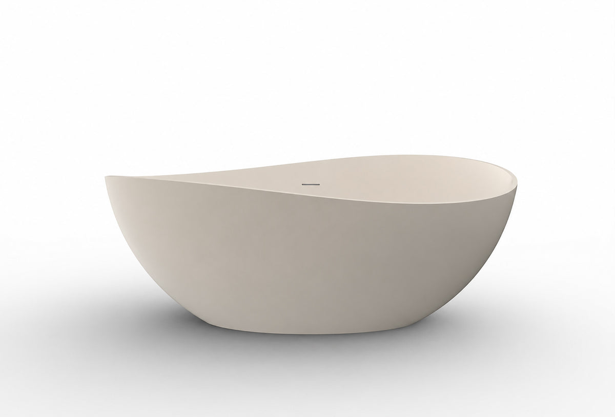 Wiesbaden waive vrijstaand ligbad 160 x 95 cm solid surface beige
