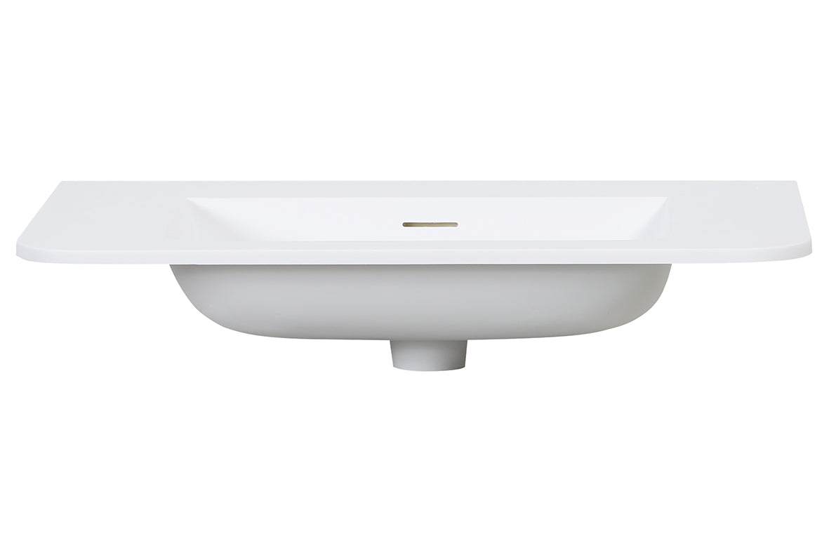 Wiesbaden laro wastafel zonder kraangat ronde hoeken 80 x 48 x 1,5 cm solid surface mat wit