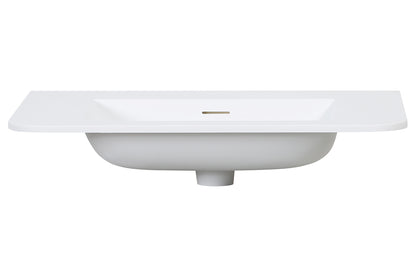 Wiesbaden laro wastafel zonder kraangat ronde hoeken 80 x 48 x 1,5 cm solid surface mat wit