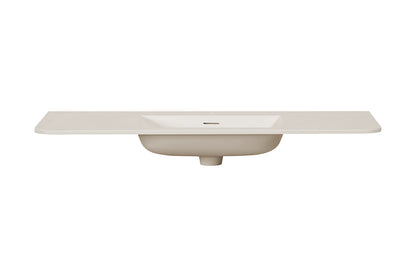 Wiesbaden laro wastafel enkel met 1 kraangat ronde hoeken 120 x 48 x 1,5 cm solid surface beige