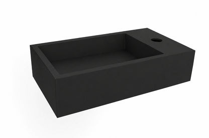 Wiesbaden lotte fontein rechts 40 x 22 x 10 cm solid surface mat zwart