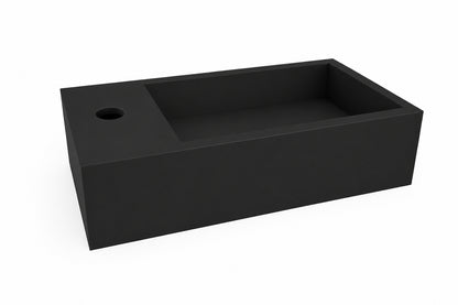 Wiesbaden lotte fontein links 40 x 22 x 10 cm solid surface mat zwart