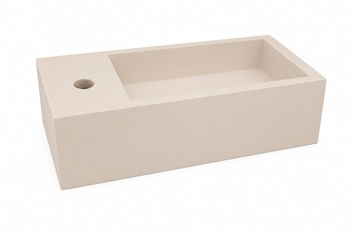 Wiesbaden lotte fontein links 40 x 22 x 10 cm solid surface beige