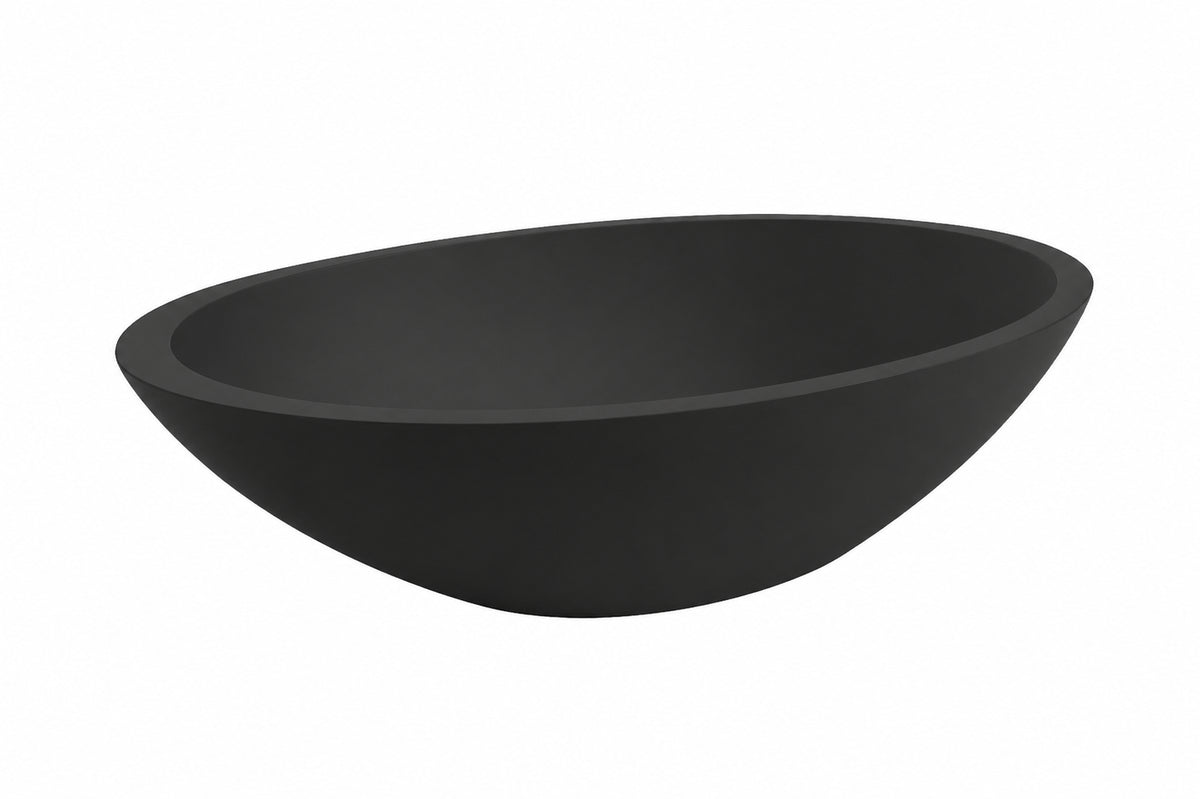 Wiesbaden kim waskom ovaal 59 x 35 x 11 cm solid surface mat zwart
