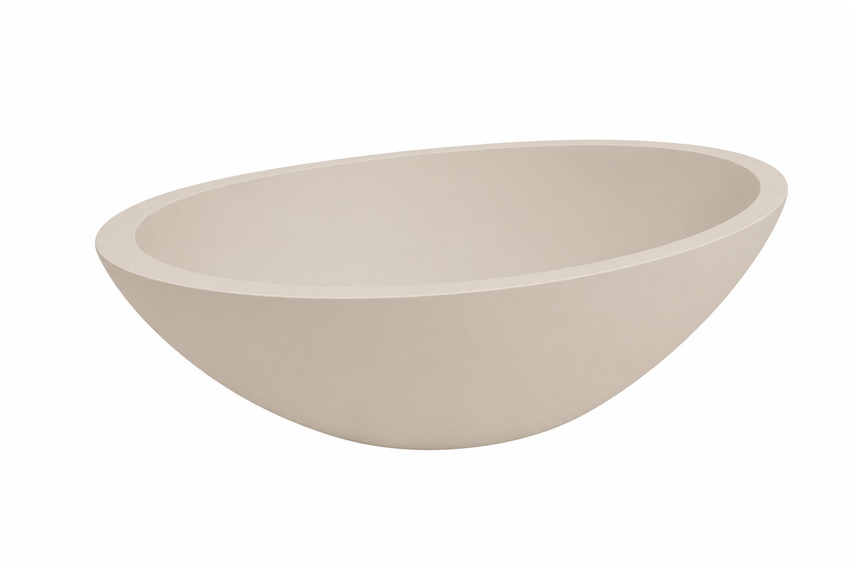 Wiesbaden kim waskom ovaal 59 x 35 x 11 cm solid surface beige