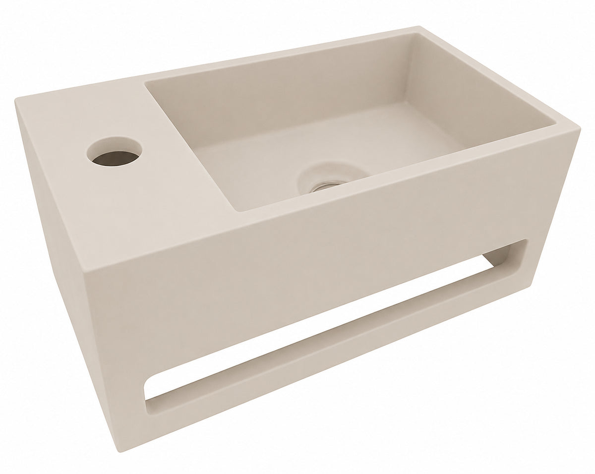 Wiesbaden julia fontein links 35 x 20 x 16 cm solid surface beige