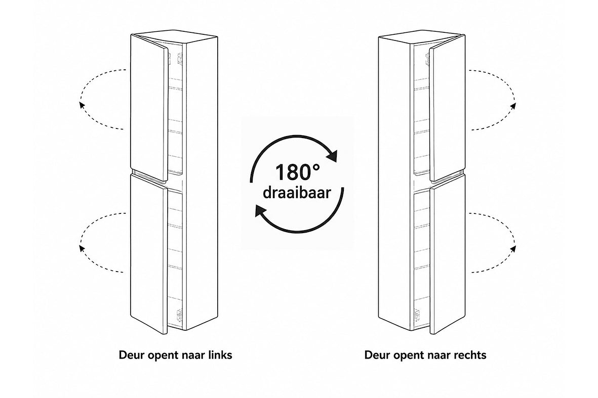Wiesbaden Novira kolomkast afgeronde hoeken 160 x 40 x 35 cm mat zand