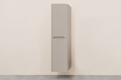 Sulora kolomkast afgeronde hoeken geribbeld 160 x 40 x 35 cm mat beige
