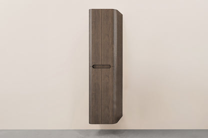 Sulora kolomkast afgeronde hoeken geribbeld 160 x 40 x 35 cm bruin eiken