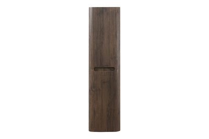 Sulora kolomkast afgeronde hoeken geribbeld 160 x 40 x 35 cm bruin eiken