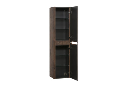 Sulora kolomkast afgeronde hoeken geribbeld 160 x 40 x 35 cm bruin eiken
