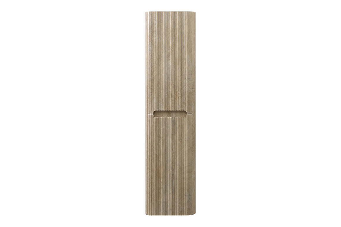 Sulora kolomkast afgeronde hoeken geribbeld 160 x 40 x 35 cm licht eiken