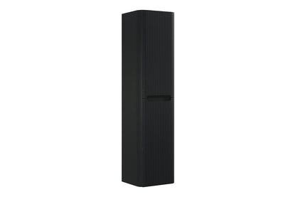 Sulora kolomkast afgeronde hoeken geribbeld 160 x 40 x 35 cm mat zwart