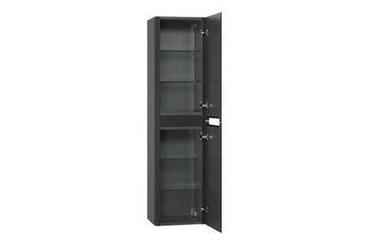 Sulora kolomkast afgeronde hoeken geribbeld 160 x 40 x 35 cm mat zwart