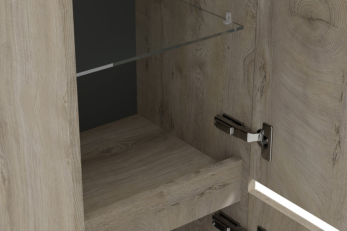 Wiesbaden Alvara kolomkast 160x35x35 cm grijs eiken