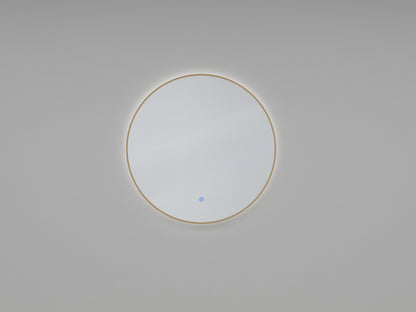 Novi spiegel rond met LED, dimbaar 60 cm geborsteld messing