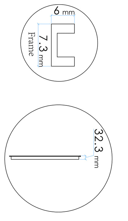 Wiesbaden Novi spiegel rond met LED, dimbaar 100 cm mat zwart, maattekening