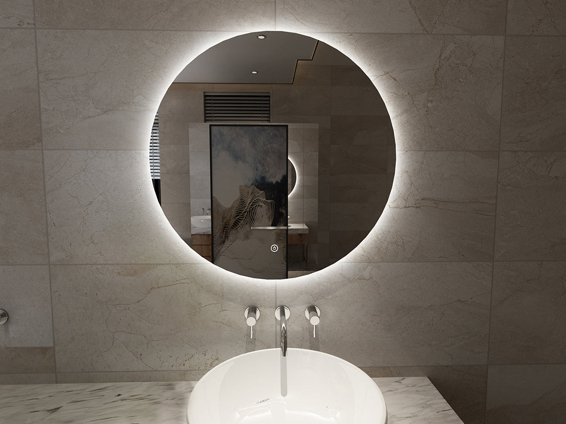 Giro spiegel rond met LED, dimbaar en spiegelverwarming 120 cm